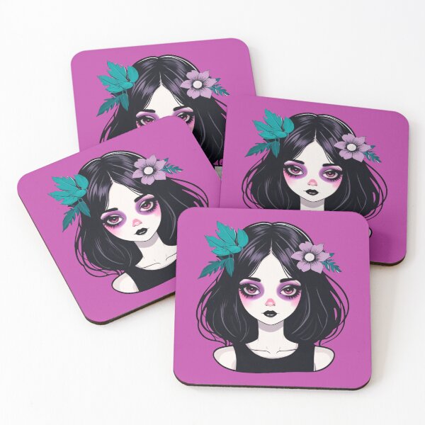 Item preview, Purple Makeup Summer Goth Girl designed and sold by MadnessEnvelope.