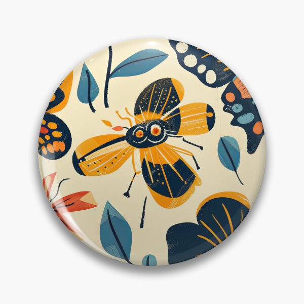 Item preview, Pollinator Party - Butterflies, Moths, Bees and Wasps with Flowers designed and sold by Monochrome-Dog.