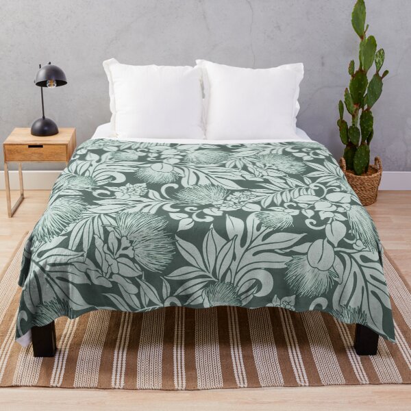 Item preview, Hawaiian Botanical Barkcloth Seafoam Green designed and sold by J Marielle Designs.