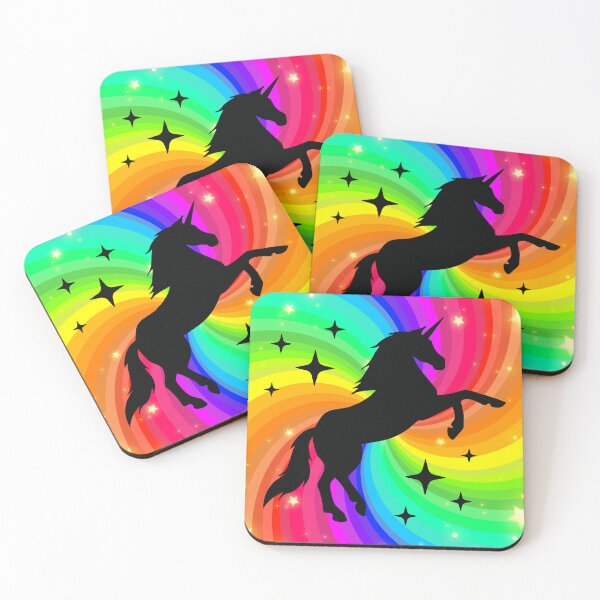 Item preview, Unicorn With Rainbow Squirl Background designed and sold by RedPumpFlash.