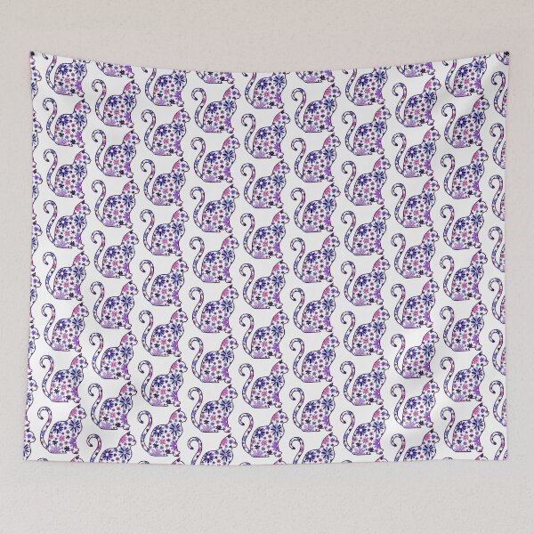 Item preview, Flower doodle cat LGBTQ+ Omnisexual Pride Flag designed and sold by JoyfulJen.