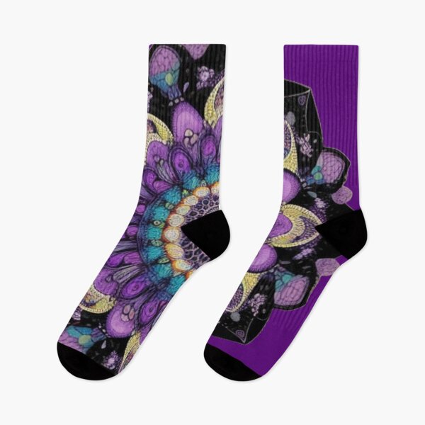 Item preview, Psychedelic gothic mandala with puple and black designed and sold by MartineP77.