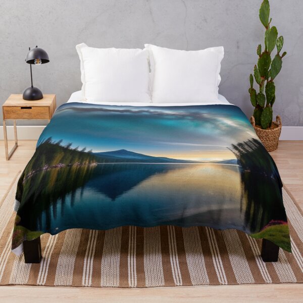 Item preview, Milky Way Arc Over Serene Lake At Sunset designed and sold by EnchantedVista.