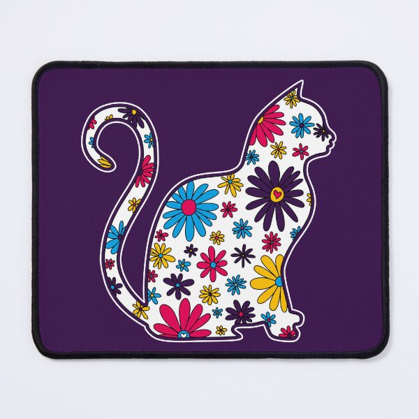Item preview, Flower doodle cat LGBTQ+ Polyamory Pride Flag designed and sold by JoyfulJen.