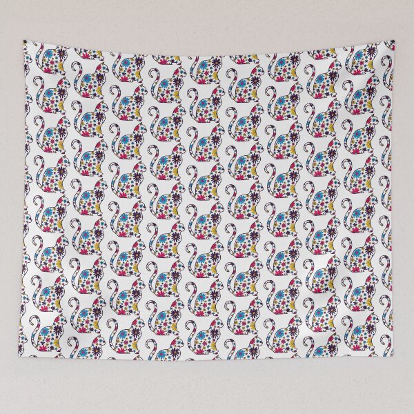 Item preview, Flower doodle cat LGBTQ+ Polyamory Pride Flag designed and sold by JoyfulJen.
