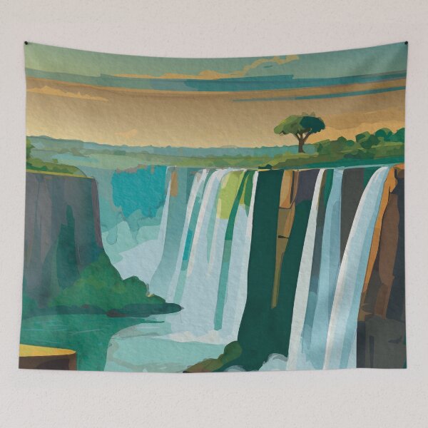 Item preview, Victoria Falls nature landscape Zambia designed and sold by TheJoeyStudio.