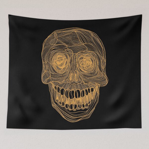 Item preview, Orange Skull line drawing designed and sold by DaveDanchuk.