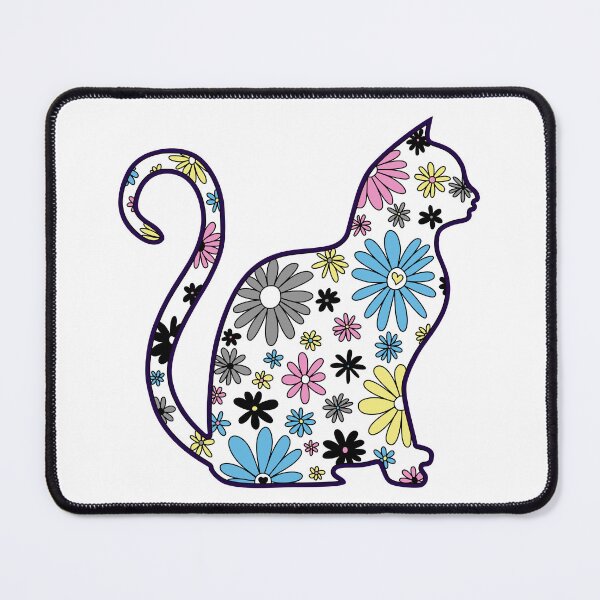 Item preview, Flower doodle cat LGBTQ+ Polygender Pride Flag designed and sold by JoyfulJen.