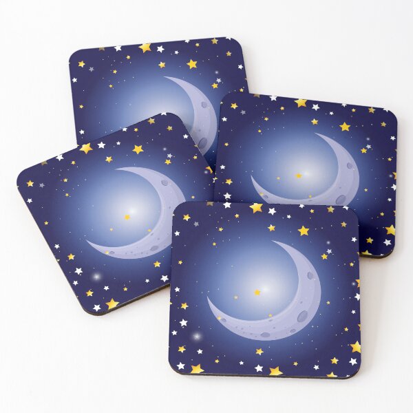 Item preview, Moonlit Serenity: Night Scene with Moon and Stars designed and sold by hjian8219.
