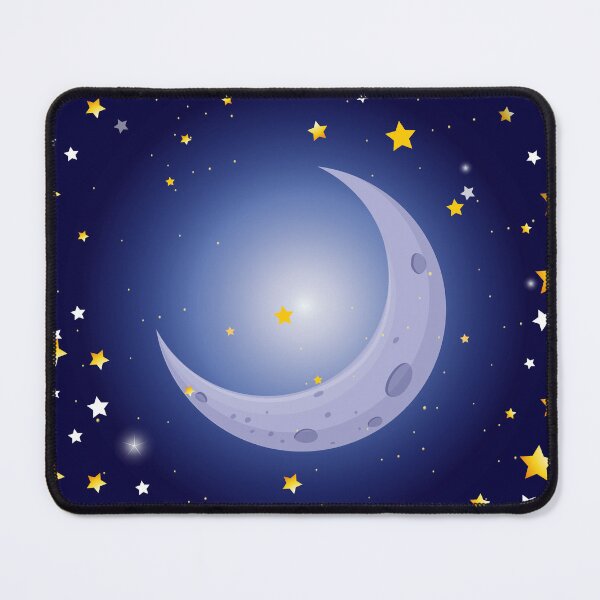 Item preview, Moonlit Serenity: Night Scene with Moon and Stars designed and sold by hjian8219.