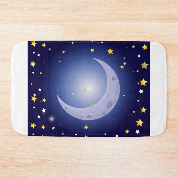 Item preview, Moonlit Serenity: Night Scene with Moon and Stars designed and sold by hjian8219.