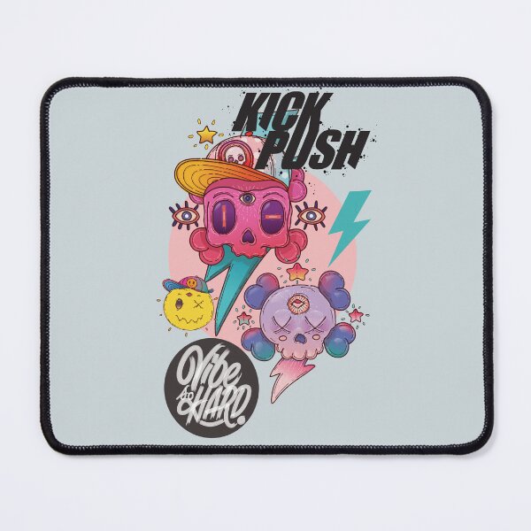 Item preview, Vibe so hard pink skull skateboard street art style designed and sold by Franco Moody.