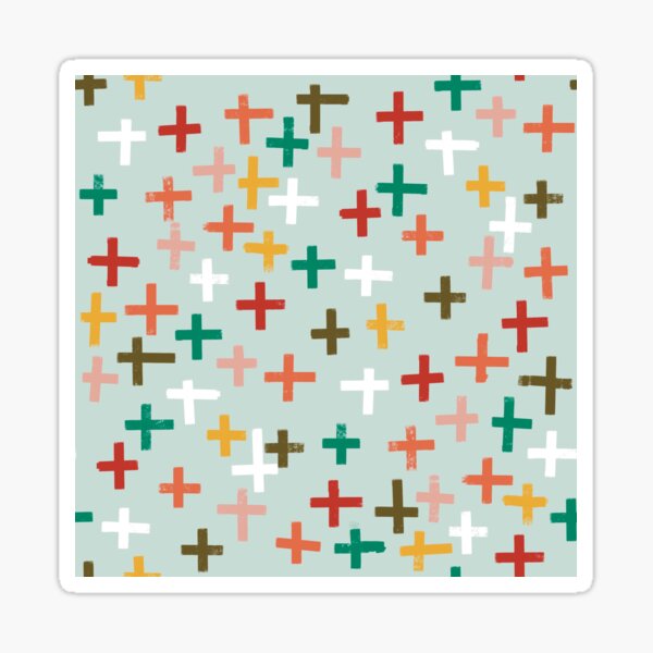 Colorful Plus Signs Sticker