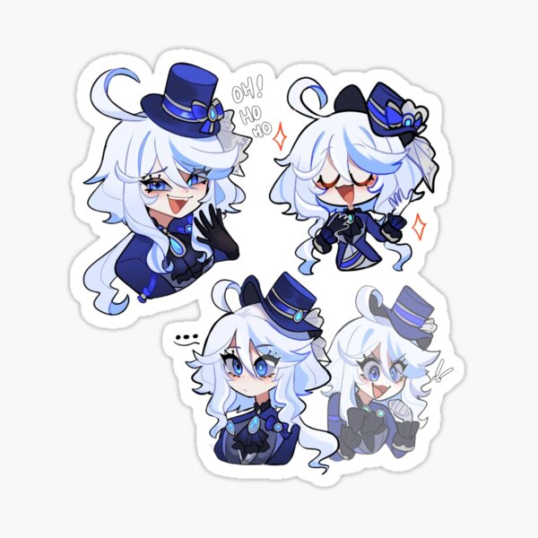Item preview,  genshin impact｜furina genshin fanart ｜Decals Furina genshin ｜genshin impact furina Sticker designed and sold by CrispyToastYT.