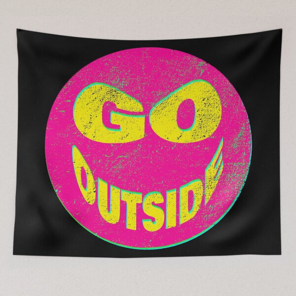 Item preview, Go Outside, Hot Color Smiley Face! designed and sold by my-ducky-things.