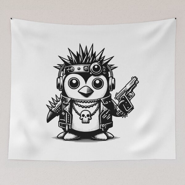 Item preview, Whimsigoth Cyberpunk Weirdcore Penguin Vintage Inspired Art Design designed and sold by dreamsagellc.