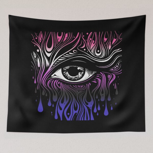 Item preview, Trippy Genderfluid Pride Flag Colored Eye, Evil Eye Genderfluid Rave Design  designed and sold by Travelslightly.