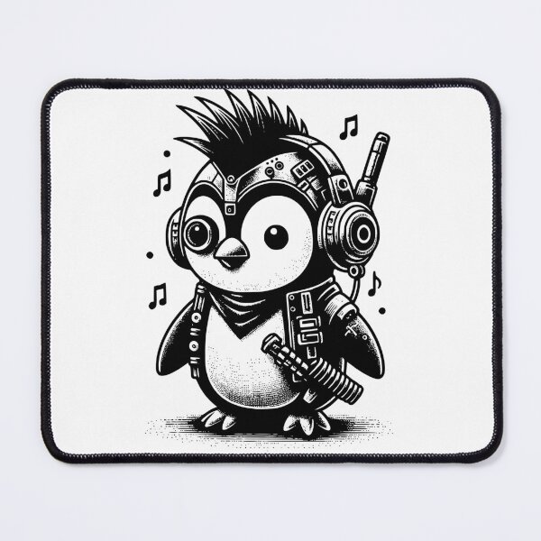 Item preview, Whimsigoth Cyberpunk Punkrock Weirdcore Penguin Vintage Inspired Art Design designed and sold by dreamsagellc.