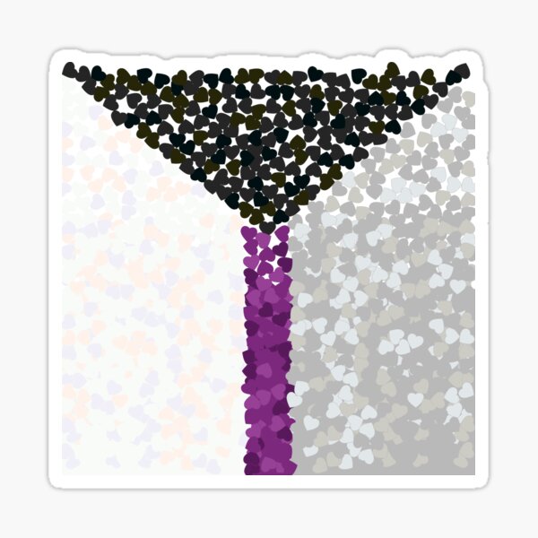 Demisexual Pride Flag- Falling Hearts Sticker