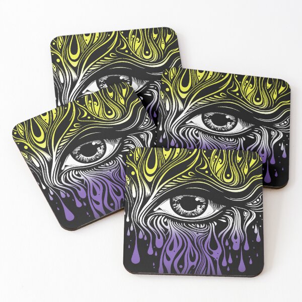 Item preview, Trippy Nonbinary Pride Flag Colored Eye, Enby Mystic Rave Design  designed and sold by Travelslightly.