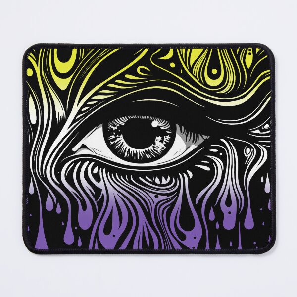 Item preview, Trippy Nonbinary Pride Flag Colored Eye, Enby Mystic Rave Design  designed and sold by Travelslightly.