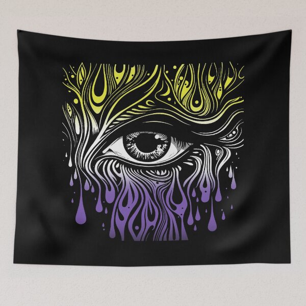 Item preview, Trippy Nonbinary Pride Flag Colored Eye, Enby Mystic Rave Design  designed and sold by Travelslightly.