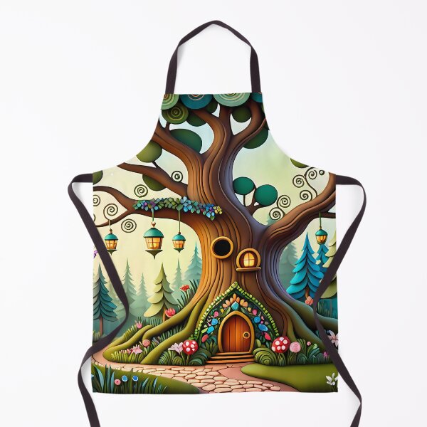 Item preview, One of the Tree Houses in the Enchanted Forest Realm - Naive Art designed and sold by Second Draft Visuals.