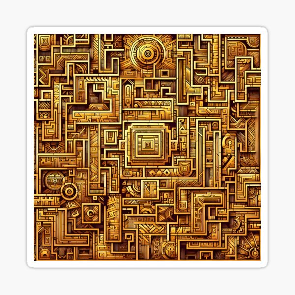 Intricate 3D Maze Art A Journey Through Creativity Sticker