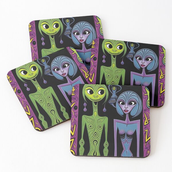 Item preview, Abstract Alien Couple Graffiti designed and sold by TheDarkWardrobe.