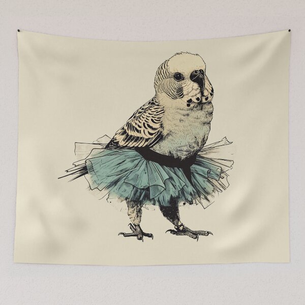 Item preview, Charming Budgie Ballet designed and sold by Stillness store.