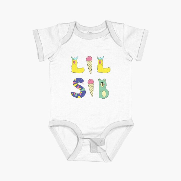 Vista previa del artículo con la obra «Lil Sib para un nuevo bebé en un alfabeto creativo», diseñado y vendido por whimsandwhimsy.