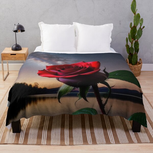 Item preview, Celestial Serenity: Milky Way Over Tranquil Lake & Red Rose designed and sold by EnchantedVista.