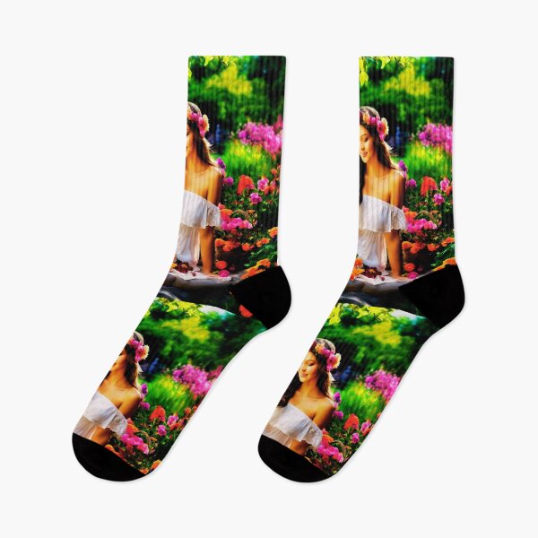 Item preview, Beautiful girl in a flower garden.  designed and sold by Zofia Sosnecka.