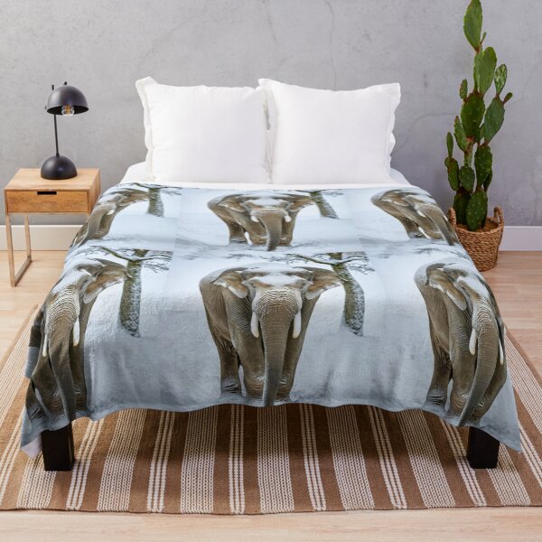Item preview, Elephant Portrait. Elephant photo, winter season, snowy elephant, vintage elephant designed and sold by ElephantVibes.