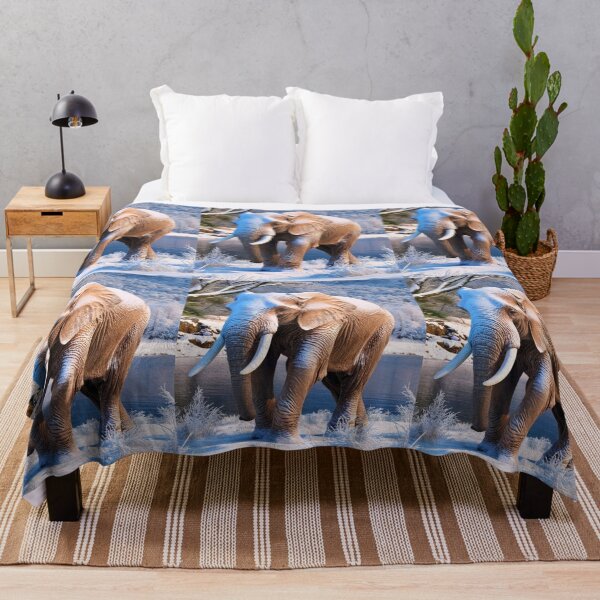 Item preview, Elephant Portrait. Elephant photo, winter season, snowy elephant, vintage elephant designed and sold by ElephantVibes.