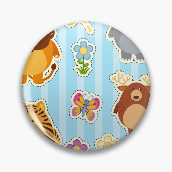 Item preview, "Wild Wonders: Sticker Set with Wild Animals on Blue Background" designed and sold by hjian8219.