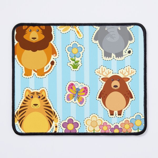 Item preview, "Wild Wonders: Sticker Set with Wild Animals on Blue Background" designed and sold by hjian8219.