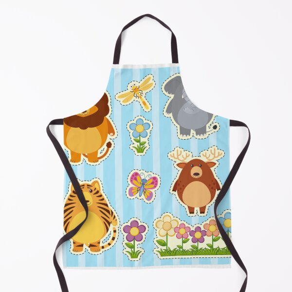 Item preview, "Wild Wonders: Sticker Set with Wild Animals on Blue Background" designed and sold by hjian8219.