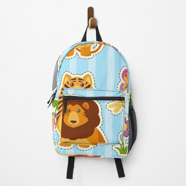Item preview, "Wild Wonders: Sticker Set with Wild Animals on Blue Background" designed and sold by hjian8219.