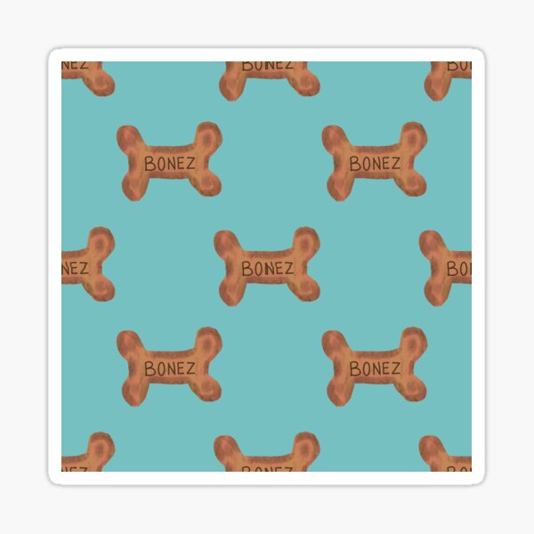 Blue Dog Bones Sticker