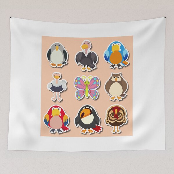 Item preview, "Feathered Friends: Sticker Design with Different Kinds of Birds" designed and sold by hjian8219.