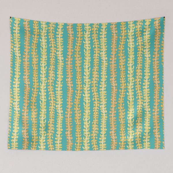 Item preview, Lots of Flower Lei on tropical blue designed and sold by Linda Maliuana.