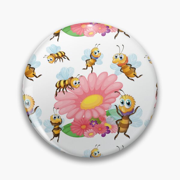 Item preview, "Buzzing Blossoms: Seamless Bees Flying Around Flowers" designed and sold by hjian8219.