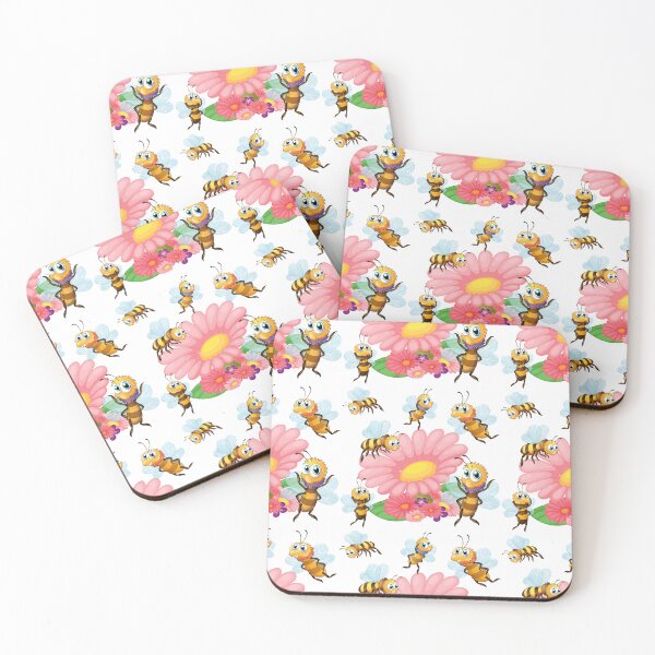 Item preview, "Buzzing Blossoms: Seamless Bees Flying Around Flowers" designed and sold by hjian8219.