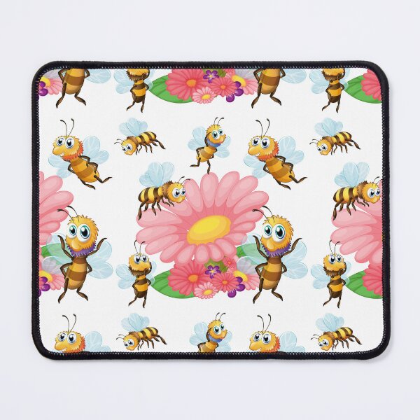 Item preview, "Buzzing Blossoms: Seamless Bees Flying Around Flowers" designed and sold by hjian8219.