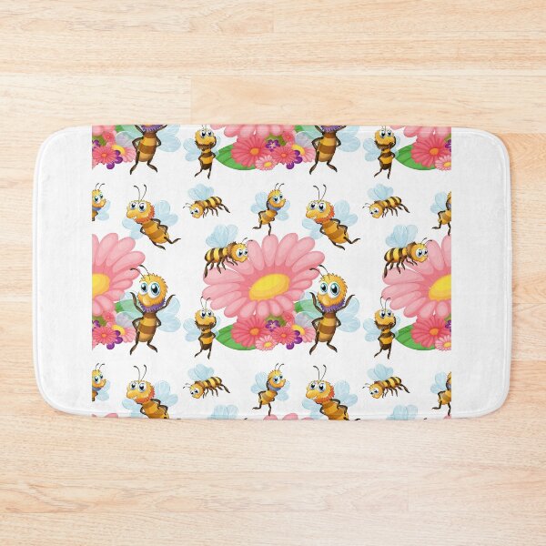 Item preview, "Buzzing Blossoms: Seamless Bees Flying Around Flowers" designed and sold by hjian8219.