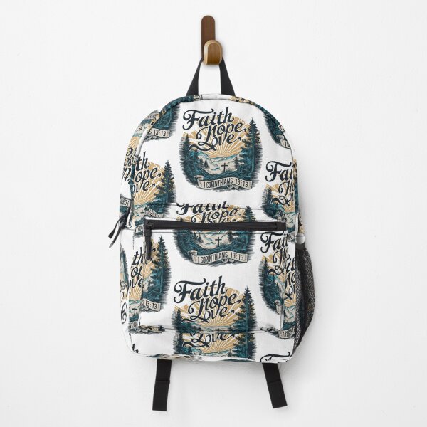 Item preview, Retro Sunrise Over Valley Illustration - "Faith, Hope, Love" Men's Christian Art Design by #HahaHandlesHub designed and sold by HahaHandlesHub.