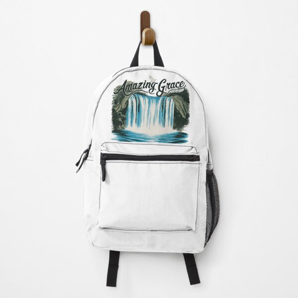 Item preview, Retro Waterfall Illustration - "Amazing Grace" Men's Christian Art Design by #HahaHandlesHub designed and sold by HahaHandlesHub.