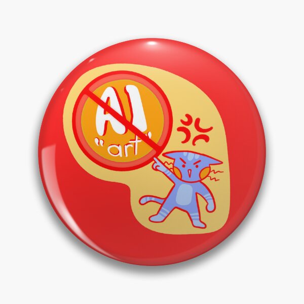Item preview, No AI "Art", Support Human Artists designed and sold by LowPolyPigeon.