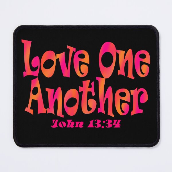 Item preview, Love One Another (John 13:34) Retro Psychedelic Christian Bible Quote designed and sold by TheCatholicLady.